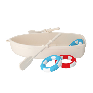 过家家迷你小船游泳圈钓鱼渔船鱼缸造景模型微缩摆件男孩女孩玩具