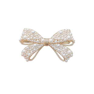 韩国时尚珍珠发夹鸭嘴夹后脑勺大号高档2025年新款网红少女侧边夹