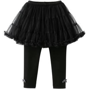 戴维贝拉女童裤子2025冬装新款儿童裙裤加绒不倒绒打底裤长裤童装