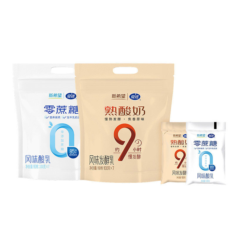 【新品】夏进0蔗糖风味酸乳+熟酸奶风味发酵乳多口味任选组合