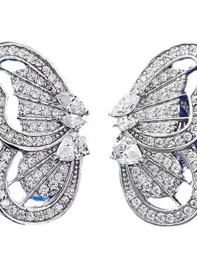 D色莫桑石蝴蝶开口戒指