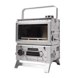 黑固小壁炉户外多功能烤箱可烧木柴颗粒取暖柴火炉多用露营装备