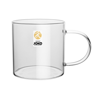 JOKO无铅大容量耐热高硼硅玻璃杯泡茶杯透明杯把手绿茶杯水杯简约