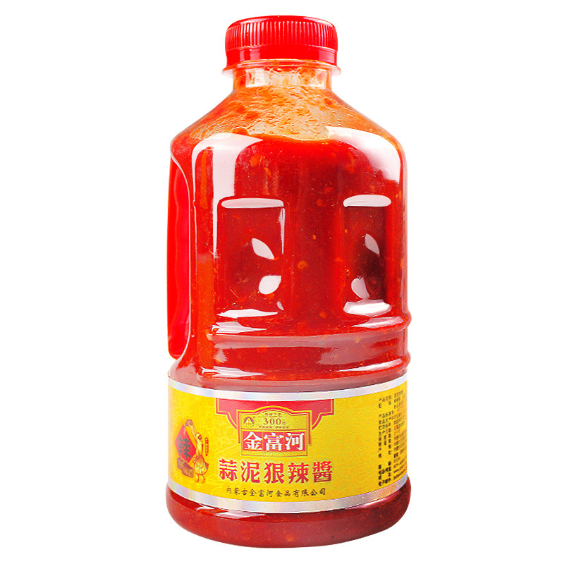 金富河蒜泥狠鲜辣酱735g桶装内蒙古河套巴盟特产辣椒酱蒜蓉鲜辣酱