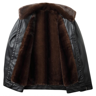 稻草人真皮皮衣男士冬季海宁头层绵羊皮外套加绒加厚中老年皮夹克