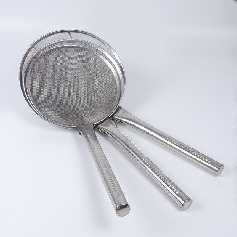 供应钢把网密漏细网大加厚批发20加厚不锈钢漏勺目款号笊篱耐用