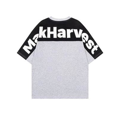 BKID 美式复古背面字母贴皮绣高街T恤男女夏季新款宽松百搭短袖潮