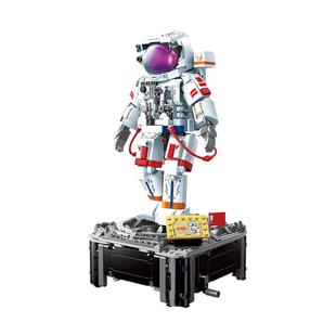 启蒙积木奇妙玩具中国航天联名登月航天员太空模型摆件生日礼物