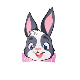 森林动物儿童头饰豹子熊猫猩猩狮子獾长颈鹿熊乐考游园会闯关头套