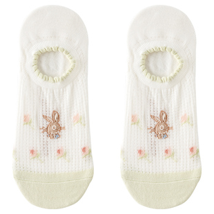 比得兔联名袜子女2026新款夏季薄网眼透气可爱船袜吸汗防臭女袜潮