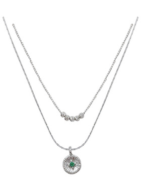 Yuffoni轻奢双层叠加钛钢项链