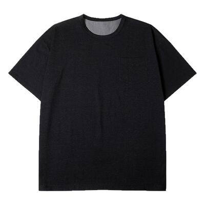 NMAX大码潮牌男装26年夏季新款内外两穿宽松落肩印花刺绣短袖T恤