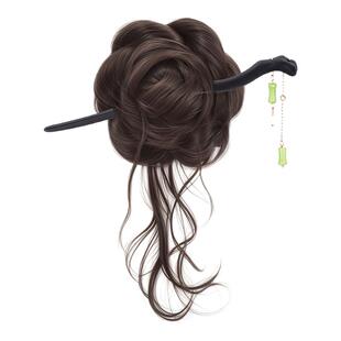 丸子头假发抓夹古风汉服假发花苞头气质仿真人发蓬松自然假发发包