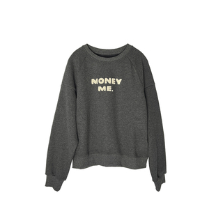 怕冷星人狂喜！~暖舒糯米绒刺绣字母卫衣女秋冬新款宽松圆领上衣