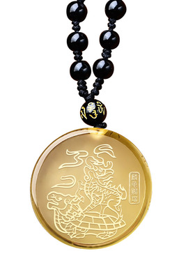 2026马年属羊吉祥黄水晶吊坠