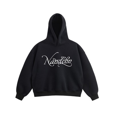 男道美式大字母绣花重磅连帽卫衣男2025秋复古宽松情侣百搭帽衫