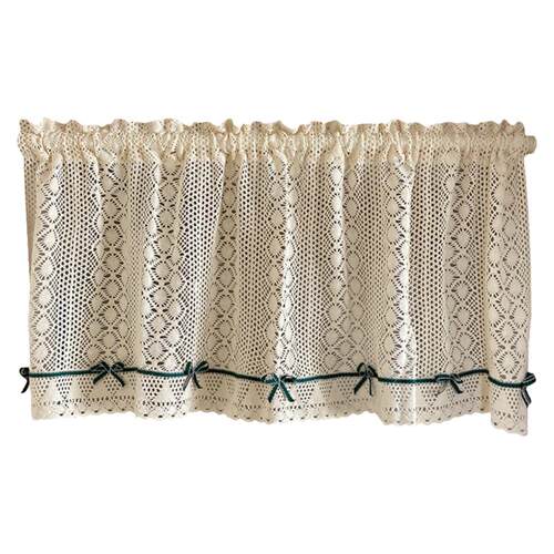 法式乡村棉线编织钩花蕾丝厨房短帘门帘窗帘柜门遮挡帘柜子