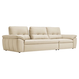 左右沙发可调节移动靠背大帆船沙发超宽坐深真皮白色沙发客厅6068