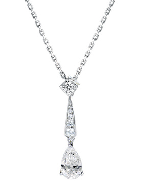 精工品质纯银镀金水滴钻石项链女