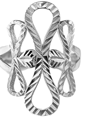 线条戒指纯银夸张女可调节镂空