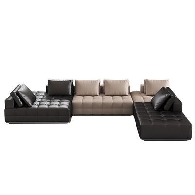 劳伦斯真皮沙发意式极简大小户型别墅客户转角沙发佛山工厂直销