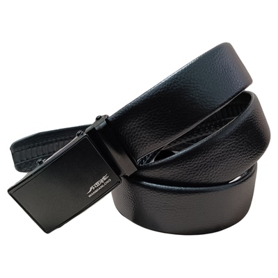 纯钢自动扣真皮头层牛皮腰带