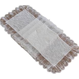 高级感白色蕾丝桌旗中间长条桌布茶几法式复古电视柜盖巾垫床旗