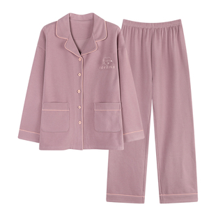 芬腾可安睡衣秋女款2026新款冬季薄绒加厚长袖大码紫家居服秋冬天