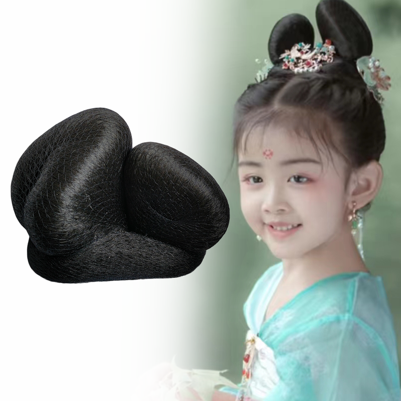 儿童古装汉服假发唐风长歌行发饰乐嫣头饰发包可爱襦裙古风发髻