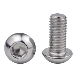 304不锈钢 盘头内六角螺丝 ISO7380蘑菇内六角平圆头机螺钉GB70.2
