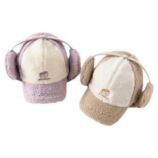 戴维贝拉儿童帽子新款男童护耳帽冬季女童仿羊羔绒中大童