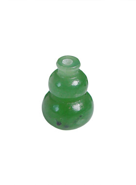 天然俄罗斯碧玉雕刻小葫芦直通孔款配件 女款玉石手串diy材料饰品