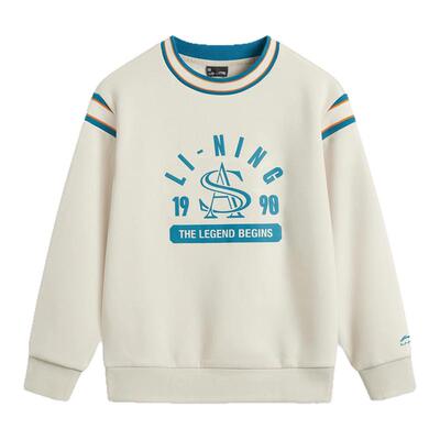 李宁保暖休闲大童套头无帽卫衣