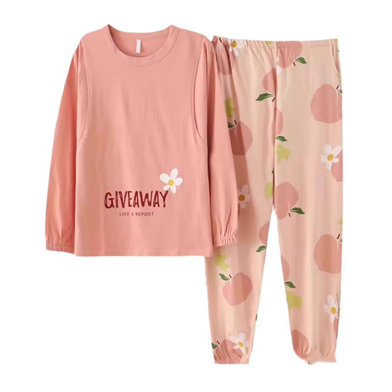 月子服秋天純棉產后春秋十月份孕婦哺乳睡衣產婦喂奶家居服套裝9