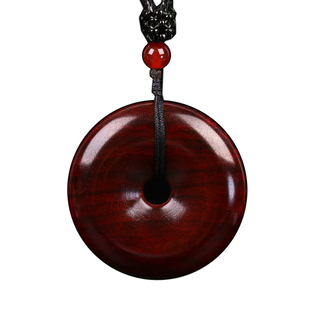 原创印度小叶紫檀金星高密平安扣汽车钥匙扣挂件吊坠项链手链配饰