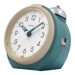 SEIKO日本精工时钟渐强打铃声可调音量闹钟静音贪睡夜灯夜光闹表