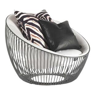 Roberto Cavalli轻奢休闲椅设计师款别墅客厅家用单人豹纹沙发椅