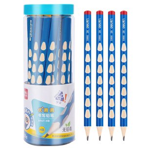 得力开学礼物粗杆洞洞铅笔加粗hb大三角笔小学生专用一年级幼儿园儿童2b正姿初学者练字刻字名字定制姓名文具