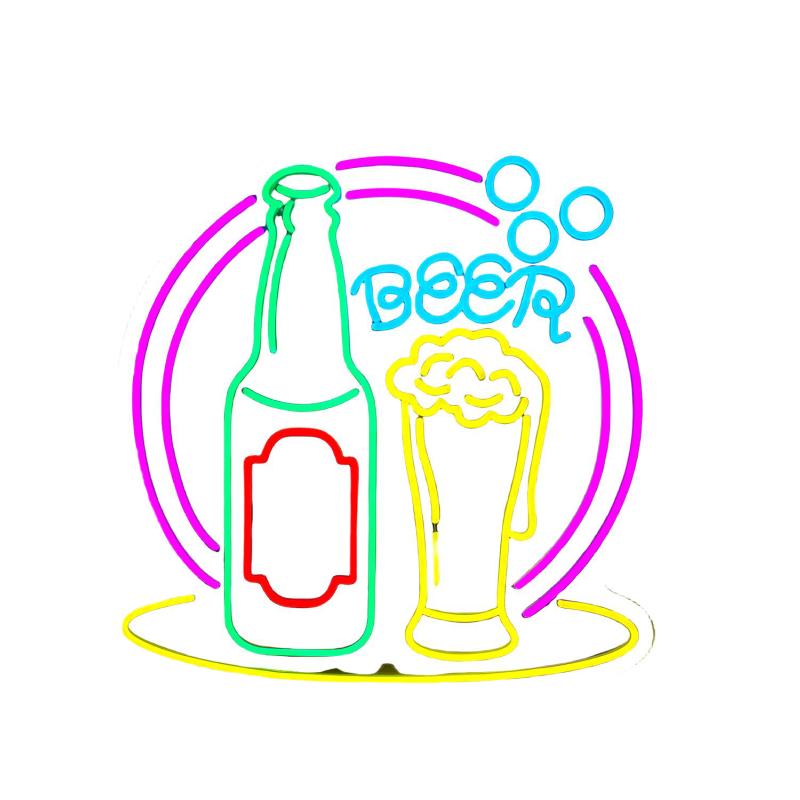 酒吧精酿啤酒霓虹灯室外吧台装饰灯干杯酒杯鸡尾酒灯造型灯发光字