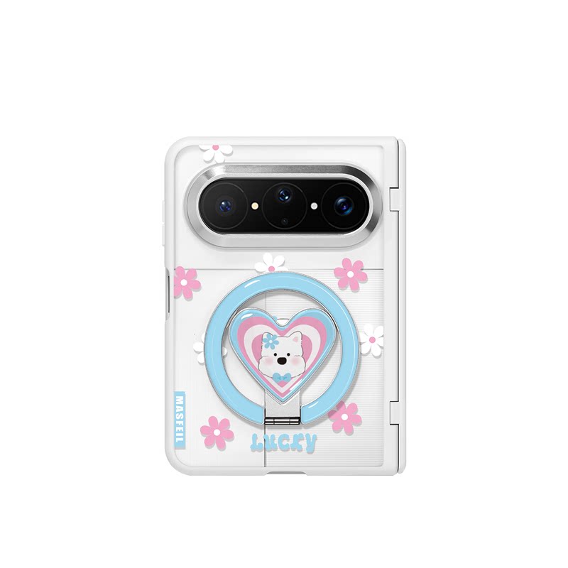 MASFEIL× 小花西高地适用华为PuraXMax手机壳磁吸带支架小折叠阔PURA典藏版FG透明全包高档保护套防摔x2新款