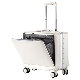 漫旅仕18寸行李箱前开口铝框商务拉杆箱小型出差可登机箱旅行男女