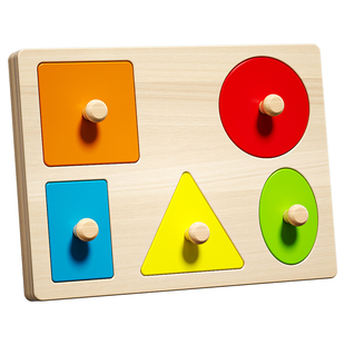 立体几何拼图嵌板蒙氏早教手抓板婴幼儿形状认知配对益智积木玩具