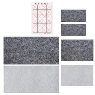 善琏湖笔书法毛毡垫子书画加厚灰色毛笔文房四宝写字羊毛毡桌布画毡初学练字临摹宣纸专用画毯防滑国画毡子