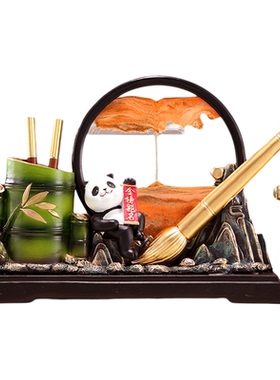 树脂装饰新中式书桌节节高升笔筒