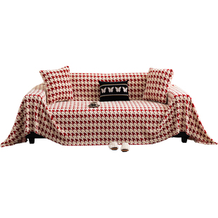 红色毛绒沙发巾盖布2026新款喜庆冬季加厚沙发垫套一整张全盖毯子