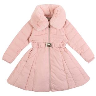 IVY HOUSE常春藤童装女童羽绒服冬季款 大裙摆束腰毛领外套保暖