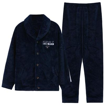 珊瑚绒保暖男士冬天加大码睡衣