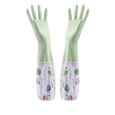 洗碗手套女洗衣衣服加棉橡胶皮家务家用厨房耐用防水加厚加绒长袖