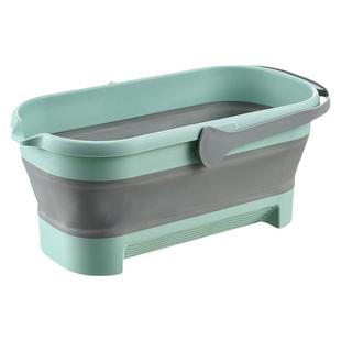 可折叠带搓洗拖把桶长方形平板拖把胶棉拖把清洁桶折叠收纳