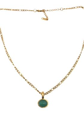 天然东陵玉简约百搭项链复古颈链